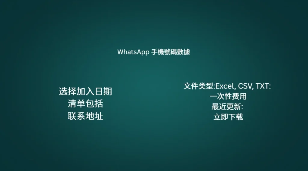 韓國 WhatsApp 手機號碼數據